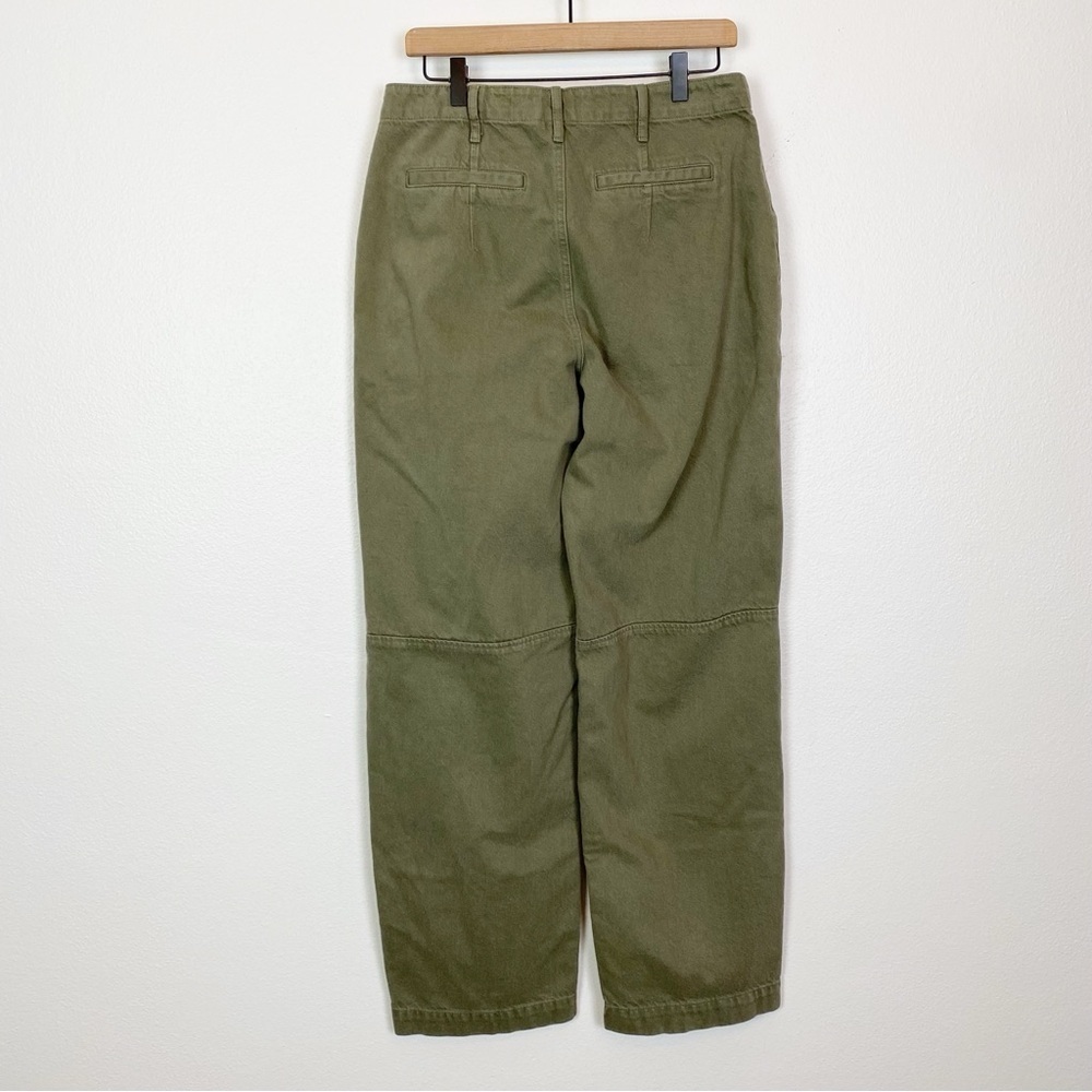 Frame Denim High-Rise Relaxed Washed Trouser Pants Green - Picture 9 of 11